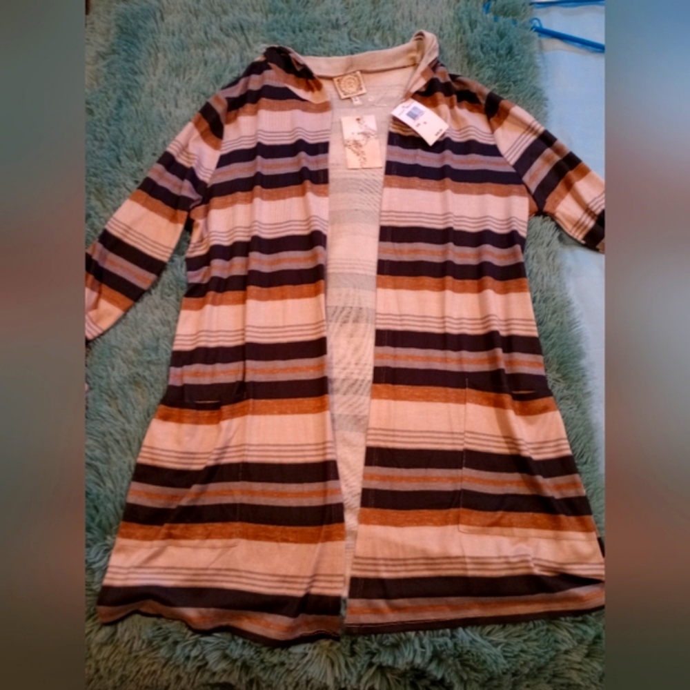 Striped Long Sleeve Cardigan